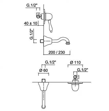 HARMONY - HARMONY CRYSTAL - 9520 - 2 hole single handle washbasin tap by Rubinetteria Giulini - view 3